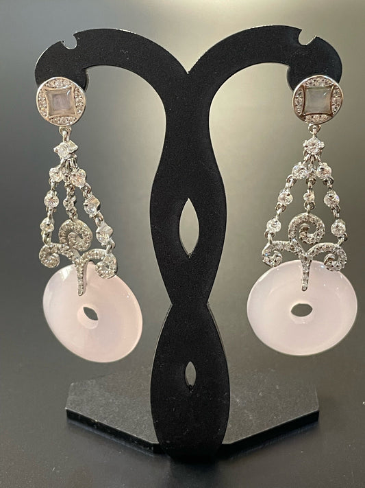Rose Quartz Chandelier Earrings